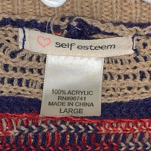 Self Esteem Open Asymmetrical Tribal Cardigan L - Picture 3 of 6
